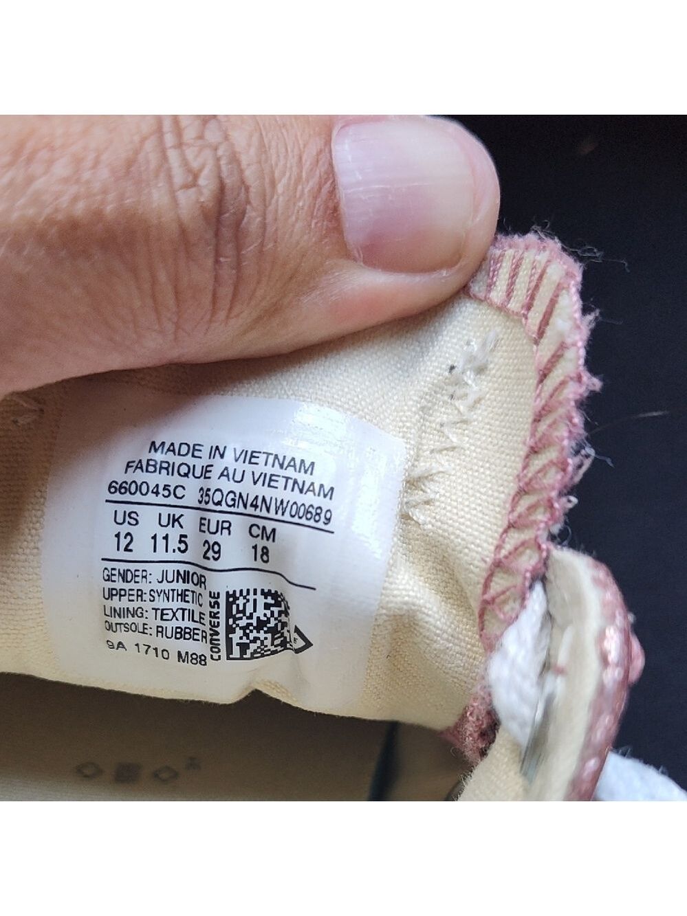 Pink and White Low-Top Sneakers - Picture 2 of 7